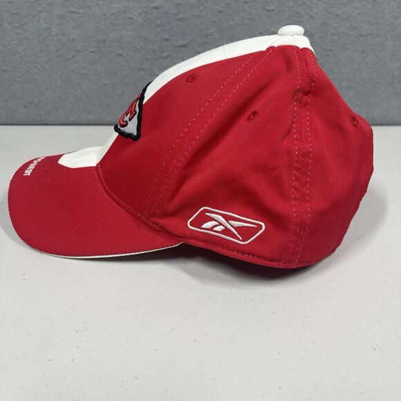 Kansas City Chiefs Hat Reebok AFC West Stretch Fitted Cap Red White One Size NFL - Picture 2 of 8